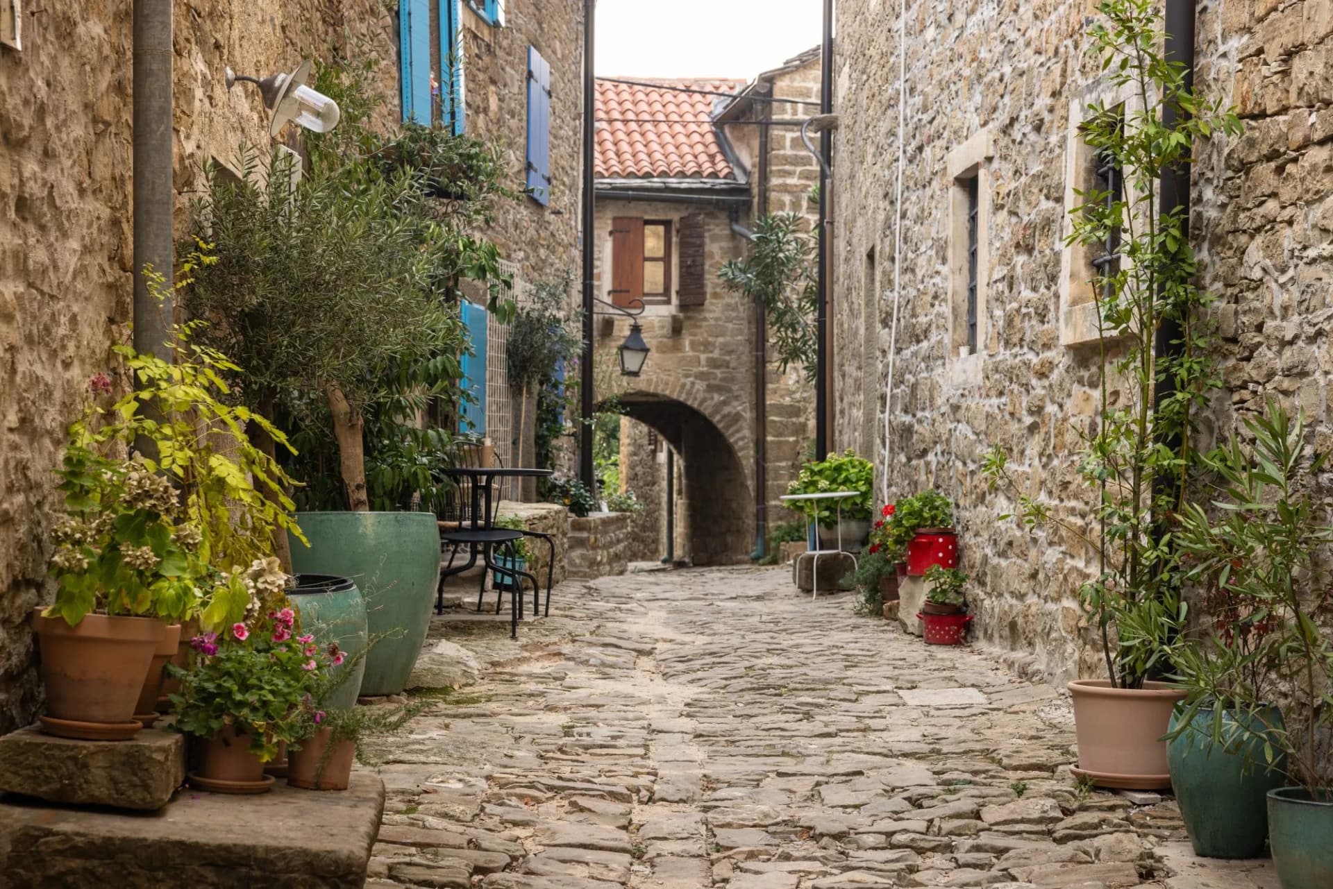 The beautiful Croatian mountain village Grožnjan in the Istria region.