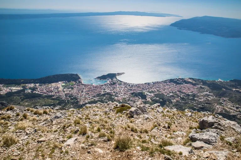 Riviera de Makarska desde la montaña de Biokovo-Croacia