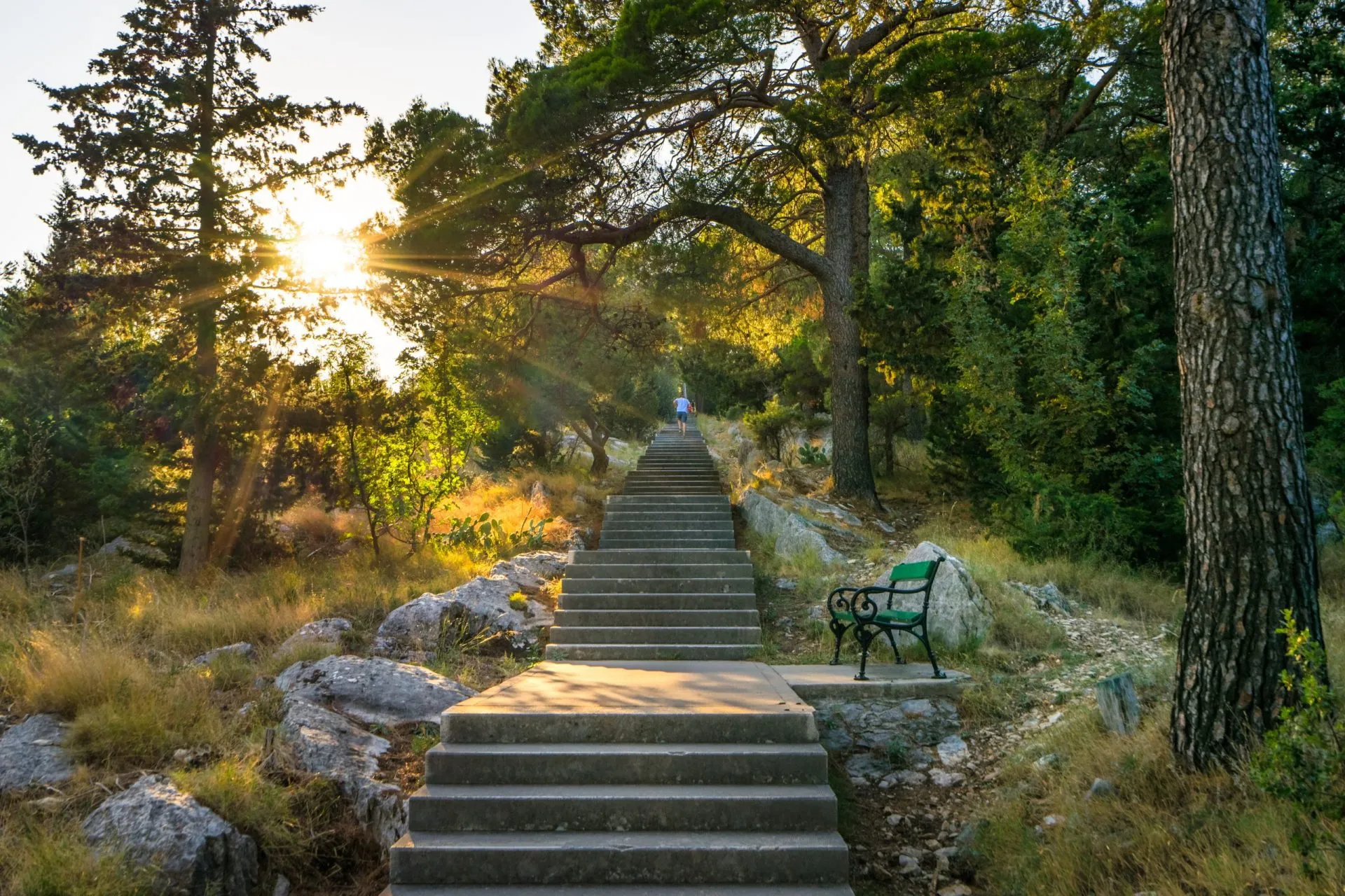 Stairs path in Marjan Park. Split. Croatia