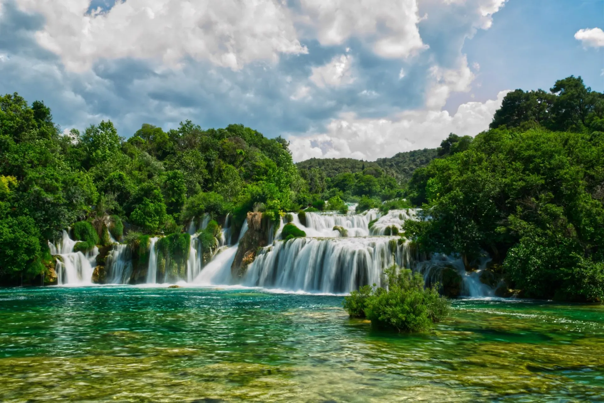 Waterfall “Skradinski Buk” in Krka National Park in Croatia, Europe, HDR