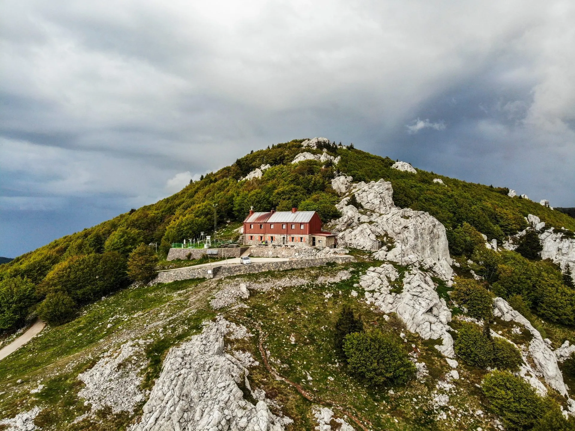 Aerial view of Northern Velebit National Park in Croatia and Zavizan